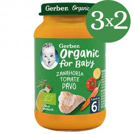 Tarrito puré Organic Zanahoria, Tomate y Pavo 190g GERBER de Nestlé