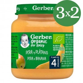 Tarrito puré Organic pera y platano 125g GERBER de Nestlé