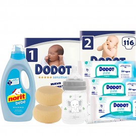 Pack regalo iniciación con Dodot y 3 productos más para el bebé
