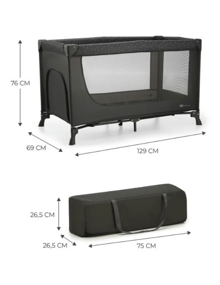 cuna-viaje-joy-light-kinderkraft-3.jpg – Vista lateral con malla transpirable.