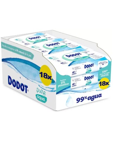 Caja de 18 paquetes Dodot Aqua Pure 864 uds