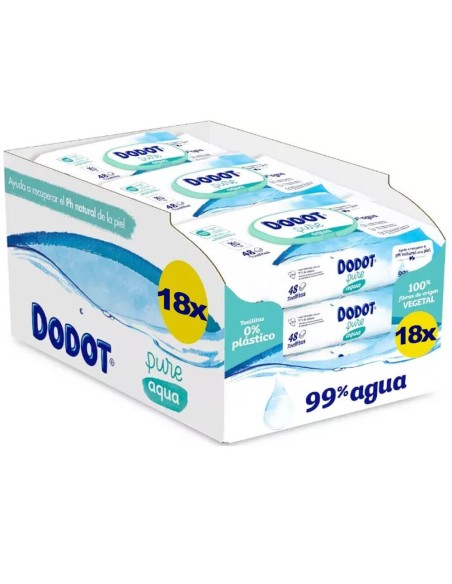 Caja de 18 paquetes Dodot Aqua Pure 864 uds