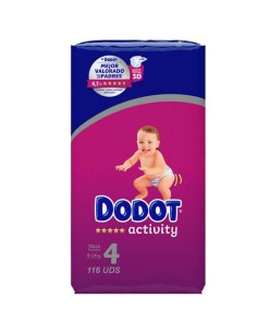 Pañales Dodot Activity Talla 4 (9–14 kg) Caja 116 uds – Máxima absorción y libertad de movimiento