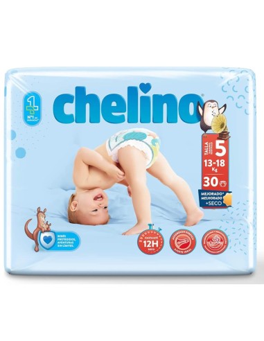 Pañales Chelino Talla 5 (15–18 kg) 30uds