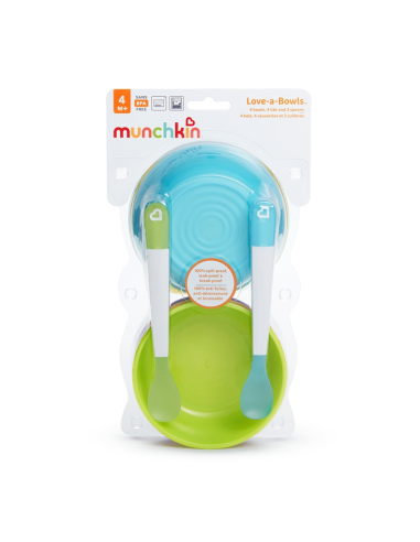 Pack de cuencos con tapa + cucharas | Munchkin - Nappy.es
