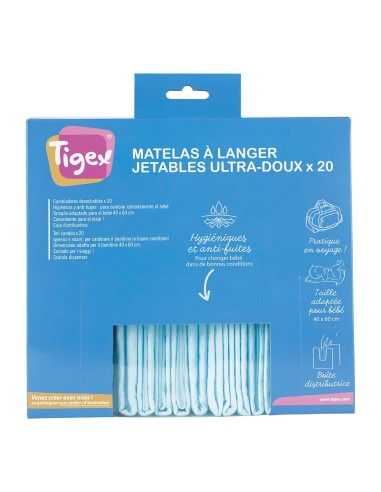 Cambiador desechable 40x50 cm 20 uds. Tigex