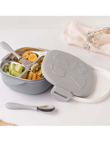 Caja almuerzo cuadrado 450 ml acero inoxidable Kiokids