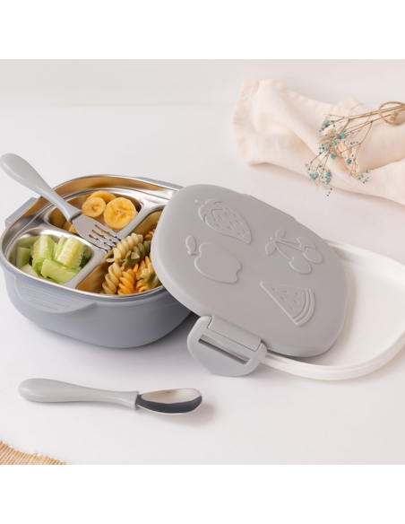 Caja almuerzo cuadrado 450 ml acero inoxidable Kiokids