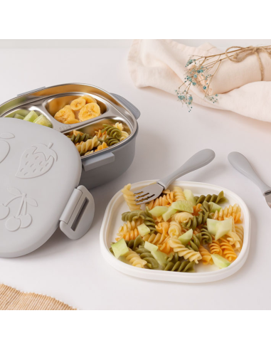 Caja almuerzo cuadrado 450 ml acero inoxidable Kiokids