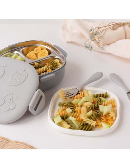 Caja almuerzo cuadrado 450 ml acero inoxidable Kiokids