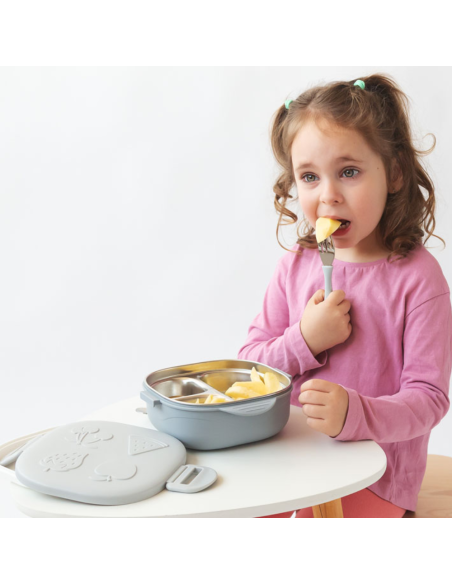 Caja almuerzo cuadrado 450 ml acero inoxidable Kiokids