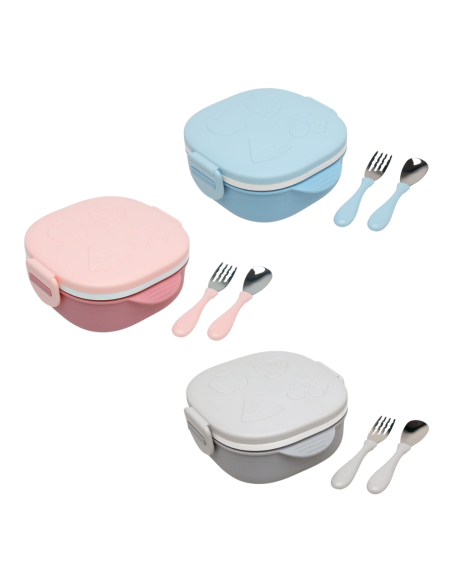 Caja almuerzo cuadrado 450 ml acero inoxidable Kiokids