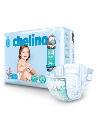 Pañales Chelino Talla 4 (9–15 kg) 34uds