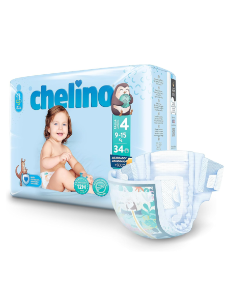 Pañales Chelino Talla 4 (9–15 kg) 34uds