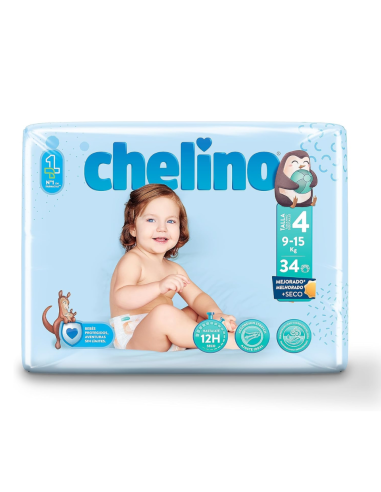Pañales Chelino Talla 4 (9–15 kg) 34uds