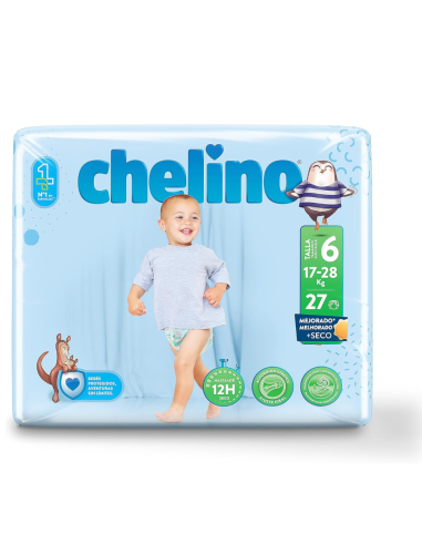 Pañales Chelino Love Talla 6 (17–28 kg) 27uds