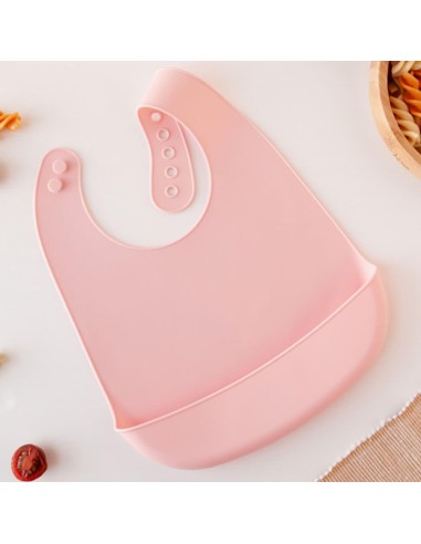 Babero silicona ajustable con bolsillo fácil limpieza y enrollable +4m kiokids