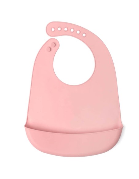Babero silicona ajustable con bolsillo fácil limpieza y enrollable +4m kiokids