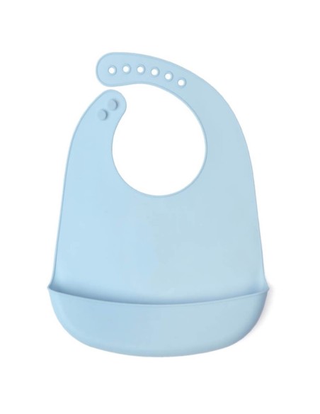 Babero silicona ajustable con bolsillo fácil limpieza y enrollable +4m kiokids