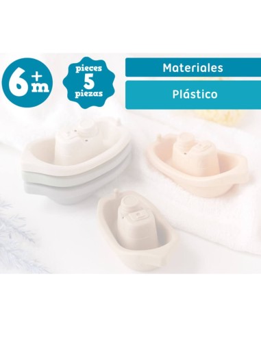 Set 5 juguetes de Baño 12cm diseño de barquitos +6m kiokids