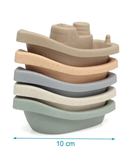 Set 5 juguetes de Baño 12cm diseño de barquitos +6m kiokids