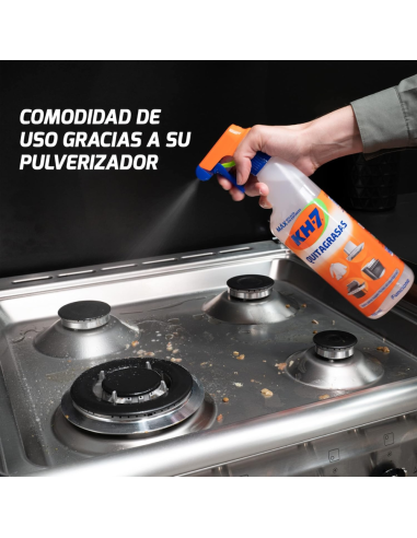 kh7-quitagrasas-desinfectante-650ml-6.jpg – Detalle del pulverizador y etiqueta.