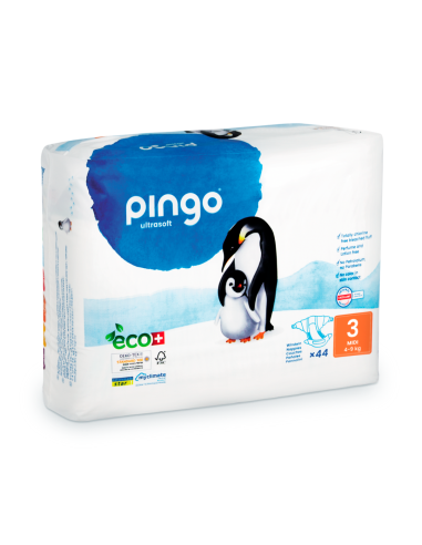 Paquete de pañales ecológicos talla 3 (44 uds / 4-9 kg) Pingo