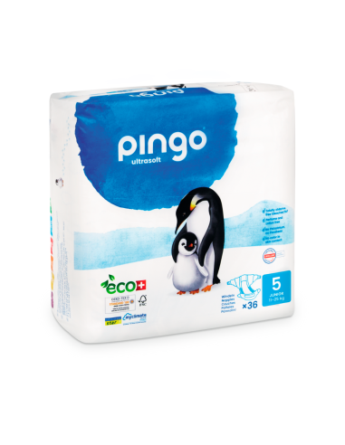 Paquete de pañales ecológicos talla 5 (36 uds / 11-25 kg) Pingo