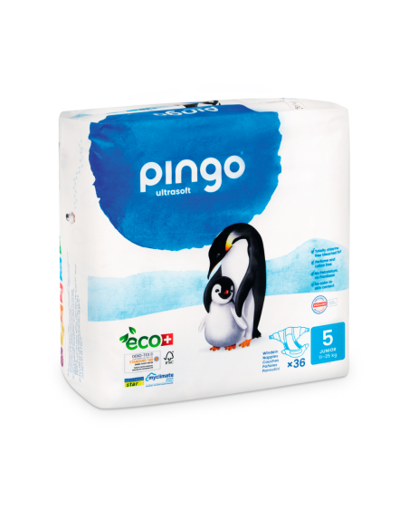 Paquete de pañales ecológicos talla 5 (36 uds / 11-25 kg) Pingo