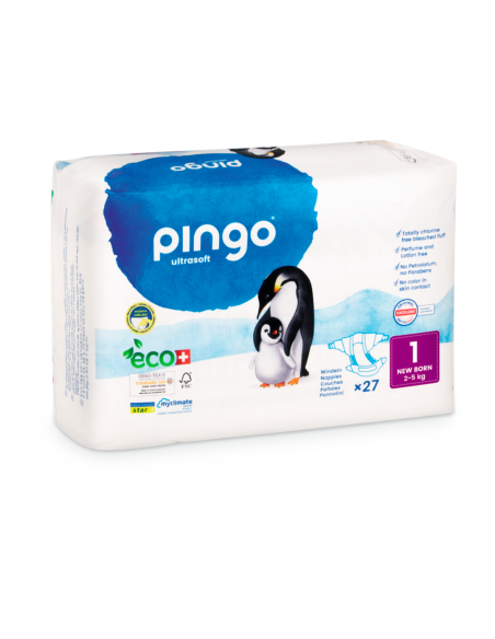 Paquete de Pañales Ecológicos Pingo Talla 1 (27 uds. / 2-5 kg)