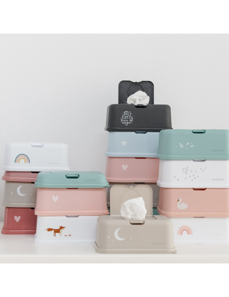 Caja toallitas blanca con estrellitas -  Funkybox