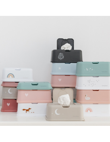 Caja viaje toallitas gris con estrellitas - Funkybox