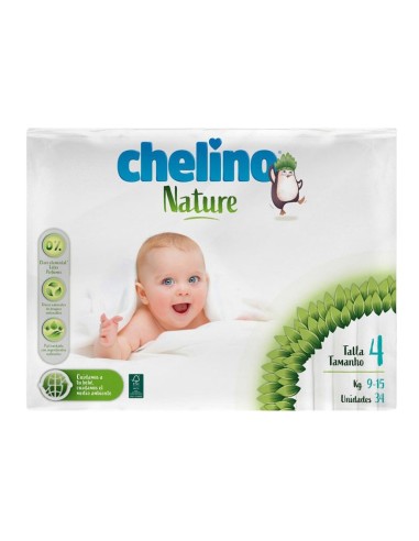 Pack 4 Pañales Chelino Nature T4 - (9-15 kg)  136 unidades