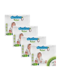 Pack 4 Pañales Chelino Nature T5 - (13-18 kg) - 120 unidades