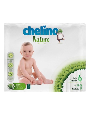 Pack 4 Pañales Chelino Nature T6 (17-28 kg) - 108 unidades