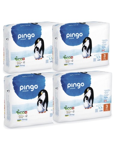 Pack Pingo Talla 3 caja 176uds. Ecológicos (4-9 kg.)