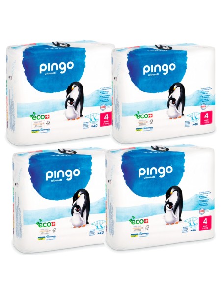 Pack Talla 4 Pingo con 4paq de 40uds. Total 160uds. Ecológicos ( 7-18 kg.)