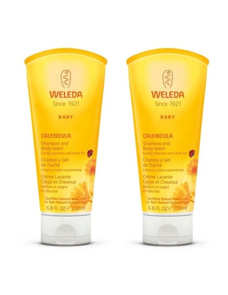 Duplo Champú y Gel de Ducha de Caléndula (200ml) | Weleda - Nappy.es