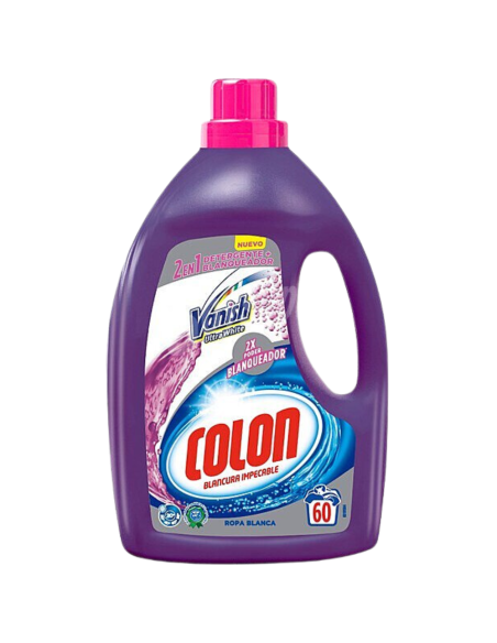 detergente-gel-vanish-whites-60dosis-colon-1.jpg – Envase frontal detergente Colon Vanish Whites 60 dosis.