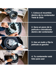 RECAMBIO CONTENEDOR DE PAÑALES SANGENIC TEC 6 UDS TWIST. TOMMEE TIPPEE 2