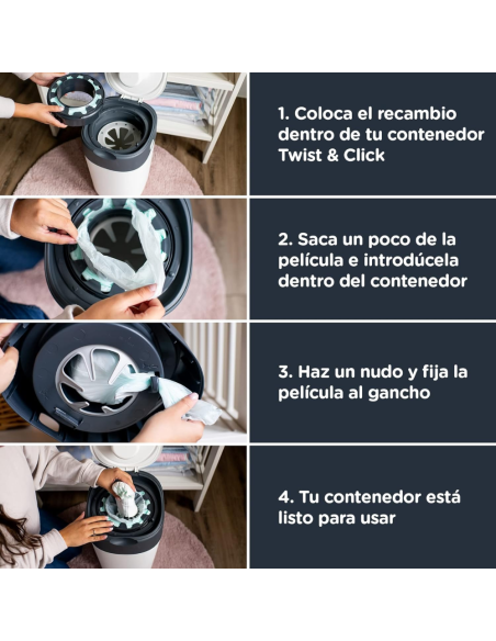 Recambios contenedor de pañalesTwist & Click 6 UDS. - Tommee Tippee