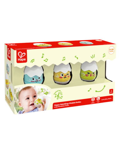 Felices sonajeros tambaleantes de polluelos 0m+ Hape | Nappy.es