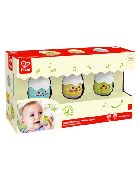 Felices sonajeros tambaleantes de polluelos 0m+ Hape | Nappy.es