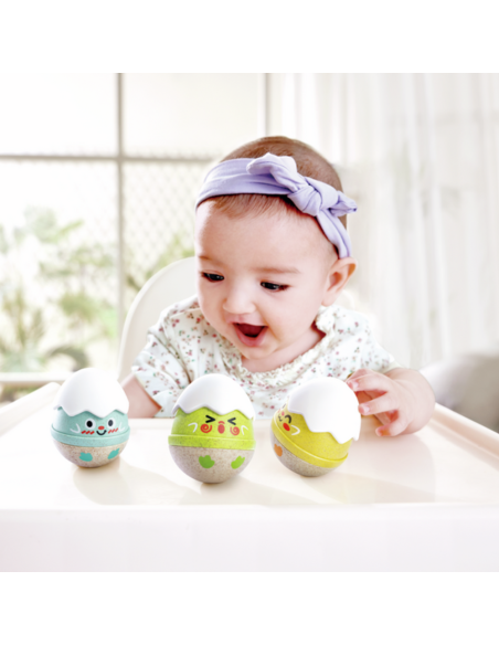 Felices sonajeros tambaleantes de polluelos 0m+ Hape | Nappy.es