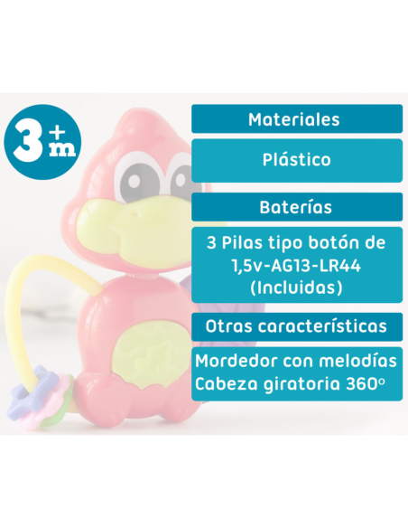 Mordedor musical dinosaurio 3M+ Kiokids