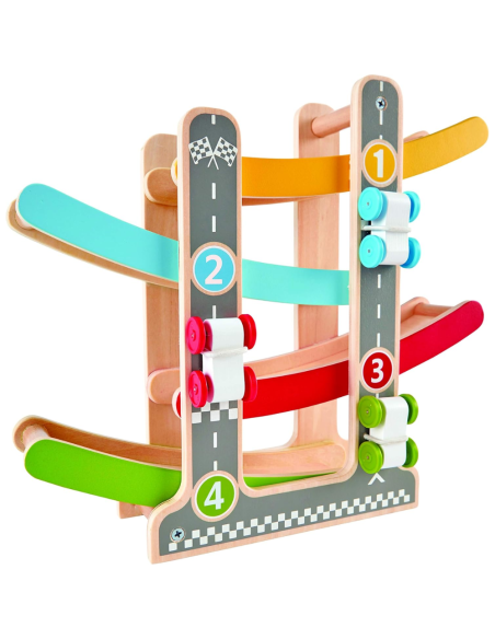 Circuito Coches de Carreras de Madera +18M Hape | Nappy.es