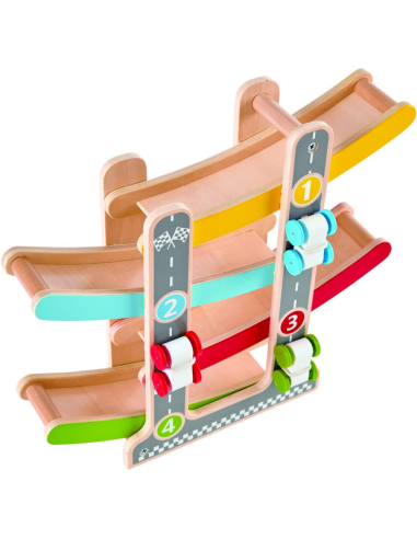 Circuito Coches de Carreras de Madera +18M Hape | Nappy.es