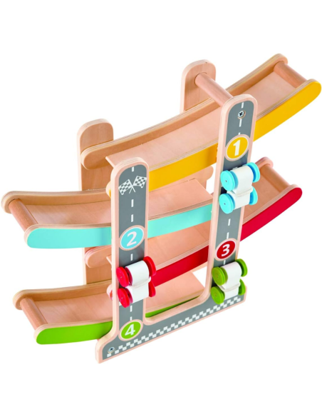 Circuito Coches de Carreras de Madera +18M Hape | Nappy.es