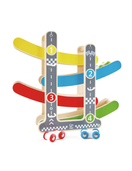 Circuito Coches de Carreras de Madera +18M Hape | Nappy.es