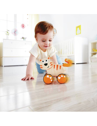 compra Gatito de madera "presiona y avanza" | Hape - Nappy.es